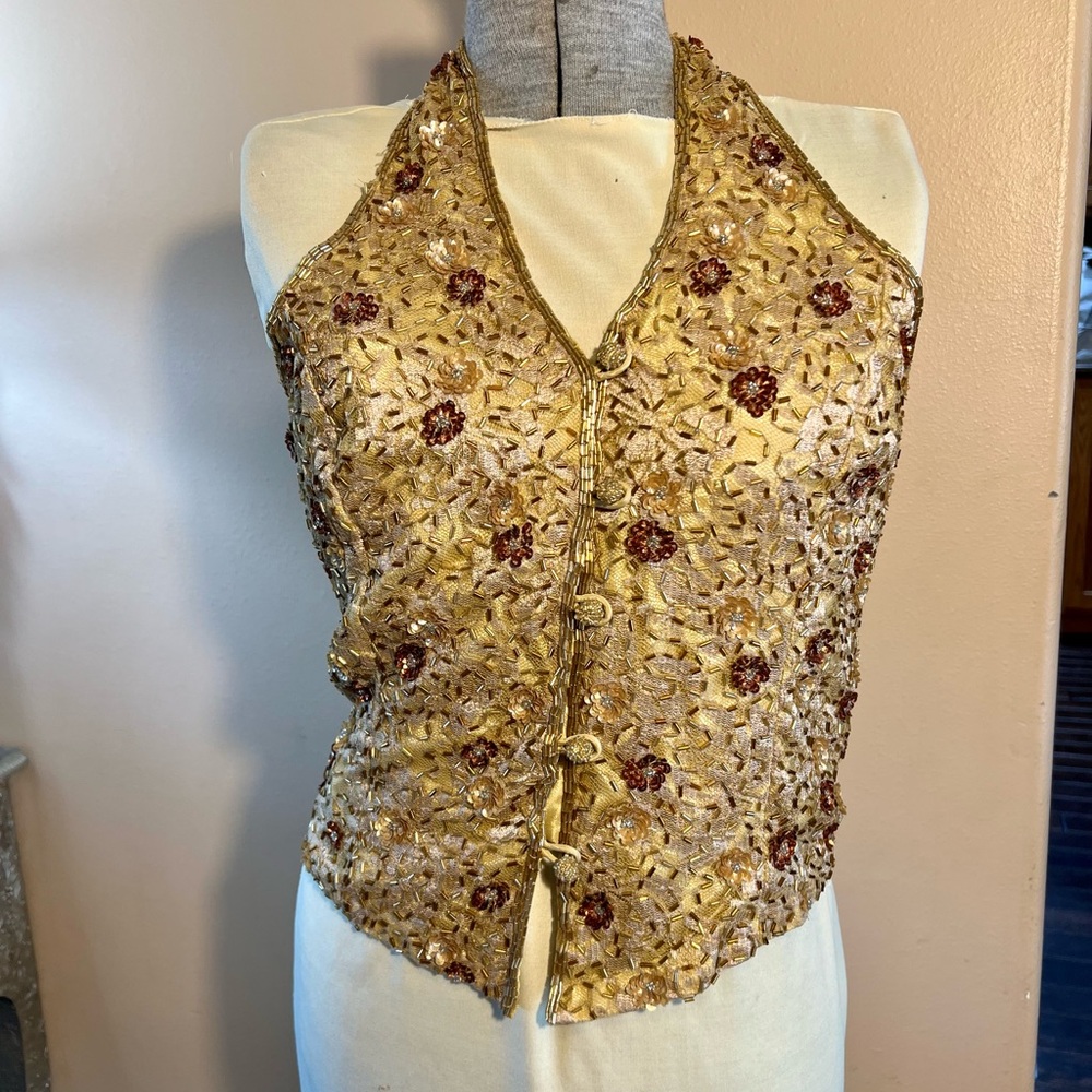 Sequin halter top